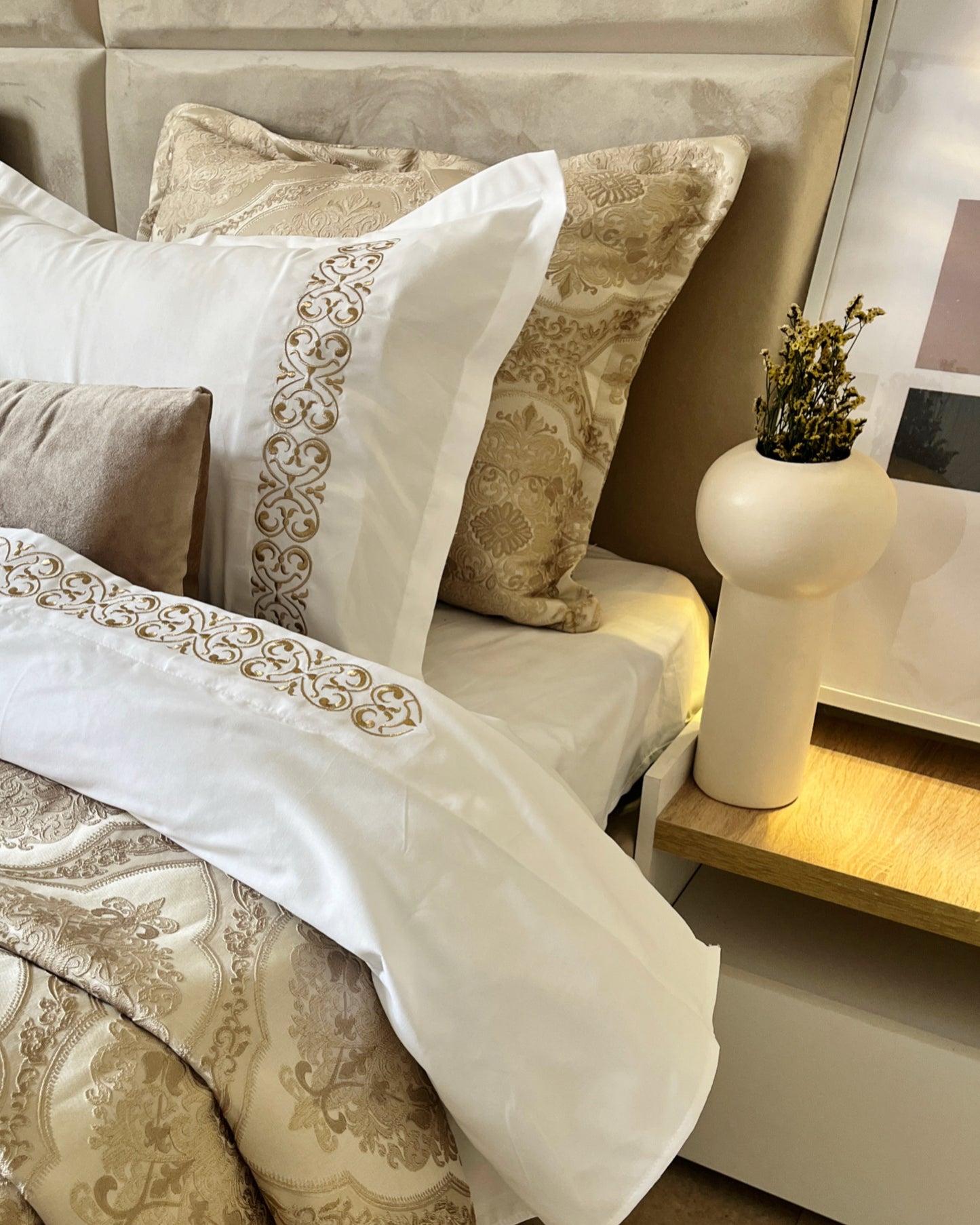 ✨ lady arus – Couvre-lit Brocart de Luxe 7 Pièces
