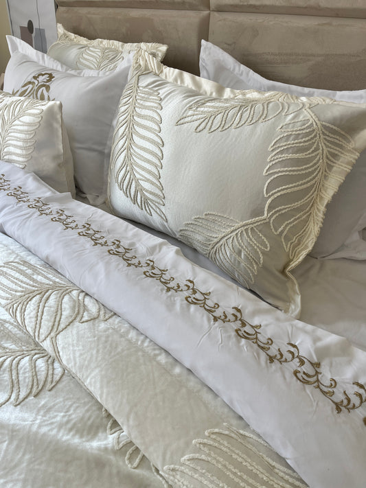 Couvre-lit satine  de Luxe 8  Pièces ✨+ taies oreiller offerte